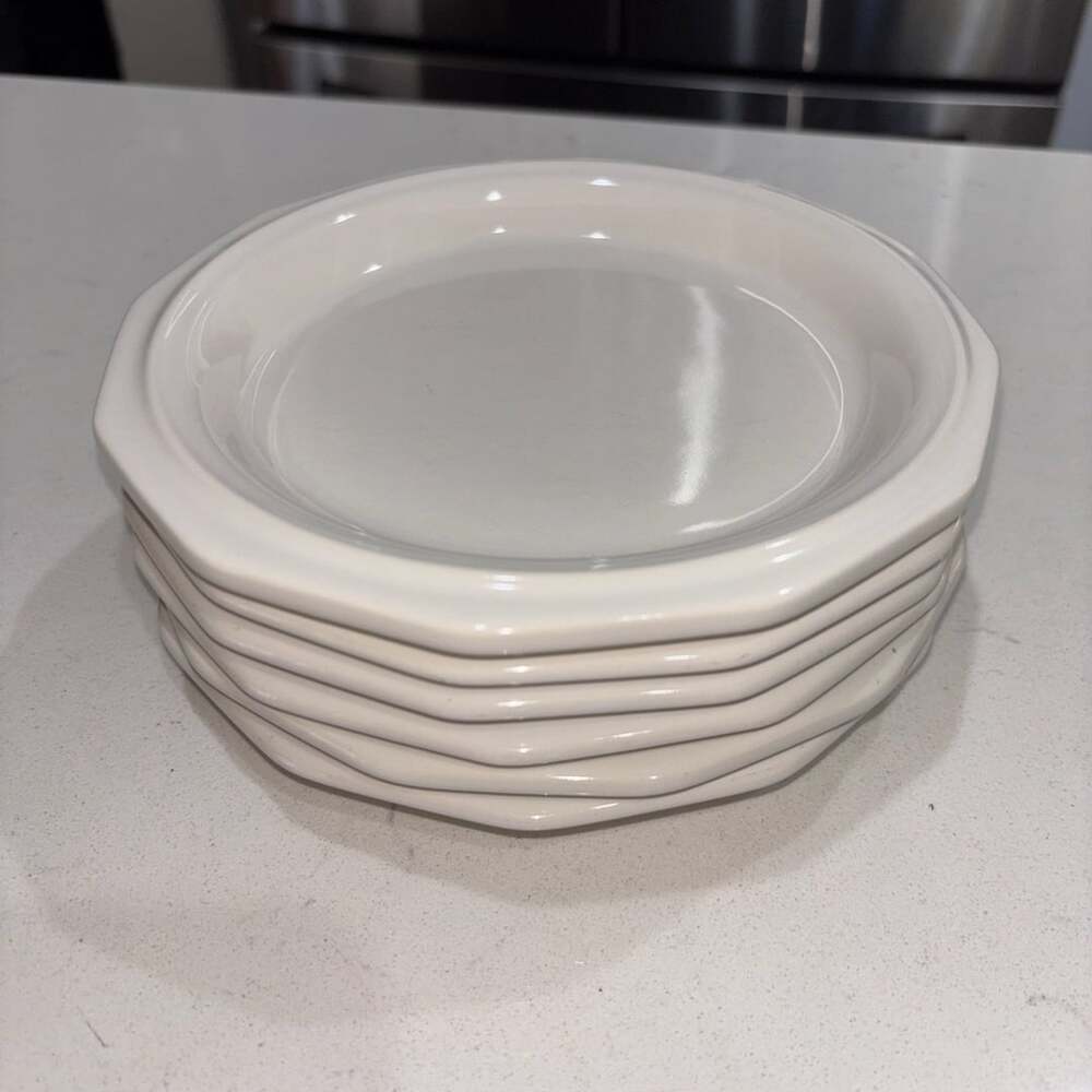Vintage Pfaltzgraff Heritage White Stoneware Salad Dessert Plates Set of 6